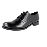 Prada Men's Black Brushed Spazzolato Leather Business Shoes 2EB116