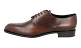 Prada Men's Brown Full Brogue Leather Derby Business Shoes 2EB138