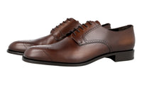 Prada Men's Brown Full Brogue Leather Derby Business Shoes 2EB138