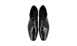 Prada Men's Black Brushed Spazzolato Leather Full Brogue Business Shoes 2EB153