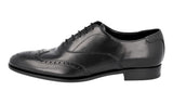 Prada Men's Black Full Brogue Leather Oxford Business Shoes 2EB157