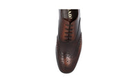 Prada Men's Brown Full Brogue Leather Oxford Business Shoes 2EB157