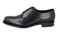 Prada Men's Blue welt-sewn Leather Derby Business Shoes 2EB167