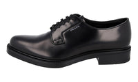 Prada Men's Black welt-sewn Leather Derby Business Shoes 2EB170