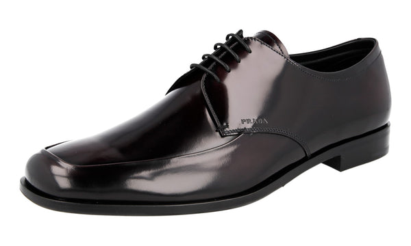 Prada Men's 2EB171 P39 F0397 Brushed Spazzolato Leather Business Shoes