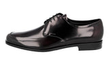 Prada Men's Brown Brushed Spazzolato Leather Derby Business Shoes 2EB171