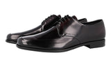 Prada Men's Brown Brushed Spazzolato Leather Derby Business Shoes 2EB171