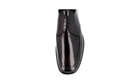 Prada Men's Brown Brushed Spazzolato Leather Derby Business Shoes 2EB171