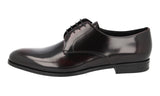 Prada Men's Brown Brushed Spazzolato Leather Derby Business Shoes 2EB174