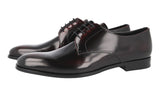 Prada Men's Brown Brushed Spazzolato Leather Derby Business Shoes 2EB174