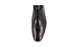 Prada Men's Brown Brushed Spazzolato Leather Derby Business Shoes 2EB174