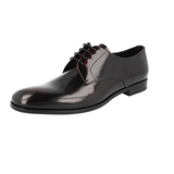 Prada Men's Brown Brushed Spazzolato Leather Derby Business Shoes 2EB174