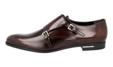 Prada Men's Brown Leather Double Monk Business Shoes 2EB183