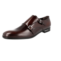 Prada Men's Brown Leather Double Monk Business Shoes 2EB183