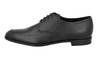 Prada Men's Black High-Quality Saffiano Leather Derby Lace-up Shoes 2EB192