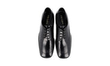 Prada Men's Black Brushed Spazzolato Leather Derby Business Shoes 2EB194