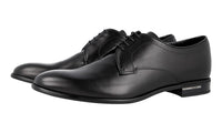 Prada Men's Black Leather Derby Business Shoes 2EC060