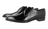 Prada Men's Black Brushed Spazzolato Leather Derby Business Shoes 2EC060