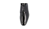 Prada Men's Black Brushed Spazzolato Leather Derby Business Shoes 2EC068