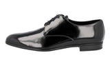 Prada Men's Black Brushed Spazzolato Leather Derby Business Shoes 2EC071