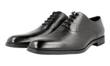 Prada Men's Black Brushed Spazzolato Leather Oxford Business Shoes 2EC090