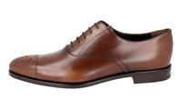 Prada Men's Brown Full Brogue Leather Business Shoes 2EC093