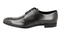 Prada Men's Black Full Brogue Leather Derby Business Shoes 2EC096