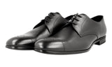 Prada Men's Black Full Brogue Leather Derby Business Shoes 2EC096