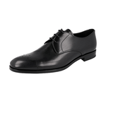 Prada Men's Black Leather Derby Business Shoes 2EC096