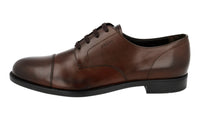 Prada Men's Brown Leather Derby Business Shoes 2EC103