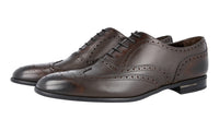 Prada Men's Brown Full Brogue Leather Oxford Business Shoes 2EC121