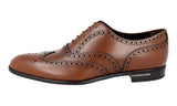 Prada Men's Brown Full Brogue Leather Oxford Business Shoes 2EC121