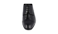 Prada Men's Black Leather Derby Business Shoes 2EC122