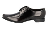 Prada Men's Brown Brushed Spazzolato Leather Derby Business Shoes 2EC124