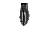 Prada Men's Brown Brushed Spazzolato Leather Derby Business Shoes 2EC124