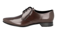 Prada Men's Brown Leather Derby Business Shoes 2EC125