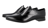 Prada Men's Black Brushed Spazzolato Leather Slip On Business Shoes 2EC127