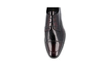 Prada Men's Brown Brushed Spazzolato Leather Derby Business Shoes 2EC130