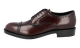 Prada Men's Brown welt-sewn Leather Full Brogue Business Shoes 2EC133