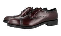 Prada Men's Brown welt-sewn Leather Full Brogue Business Shoes 2EC133