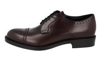 Prada Men's Brown welt-sewn Leather Derby Business Shoes 2EC133