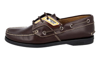 Prada Men's Brown Brushed Spazzolato Leather Lace-up Shoes 2EC269