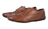 Prada Men's Brown Full Brogue Leather Derby Business Shoes 2ED013