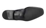 Prada Men's Black Brushed Spazzolato Leather Derby Business Shoes 2EE053