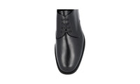 Prada Men's Black Brushed Spazzolato Leather Business Shoes 2EE092