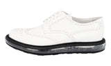 Prada Men's White Full Brogue Leather Business Shoes 2EE098