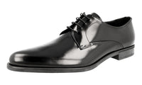 Prada Men's 2EE146 P39 F0002 Brushed Spazzolato Leather Business Shoes