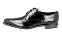 Prada Men's Black Brushed Spazzolato Leather Business Shoes 2EE146