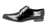 Prada Men's Black Brushed Spazzolato Leather Derby Business Shoes 2EE146
