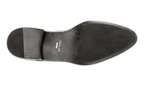 Prada Men's Black Brushed Spazzolato Leather Derby Business Shoes 2EE146